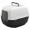Ferplast PRIMA Maison De Toilette En Plastique Pour Chats. Variante - Mesures: 52.5 X 39.5 X H 38 Cm - Noir - Noir