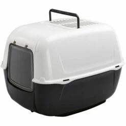 Ferplast PRIMA Maison De Toilette En Plastique Pour Chats. Variante - Mesures: 52.5 X 39.5 X H 38 Cm - Noir - Noir