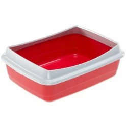 Ferplast NIP PLUS Cassette Hygiénique Ouverte Pour Chats Avec Corniche De Confinement. Variante 10 PLUS - Mesures: 47 X 36 X H 15.5 Cm - Bordeaux - Bordeaux