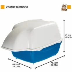 Ferplast COSMIC OUTDOOR Maison De Toilette D'extérieur Pour Chats Avec Ouverture Innovante. Variante COSMIC OUTDOOR - Mesures: 43.5 X 73.5 X H 41 Cm - Noir - Noir -Promos Litière et bac à litière Magasin 12573662 2