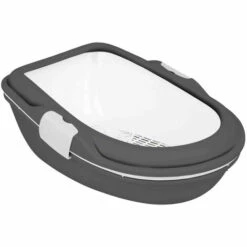 Bac à Litière Berto XL 47 × 26 × 69 Cm Grise Et Blanche Pour Chat - Trixie - Gris