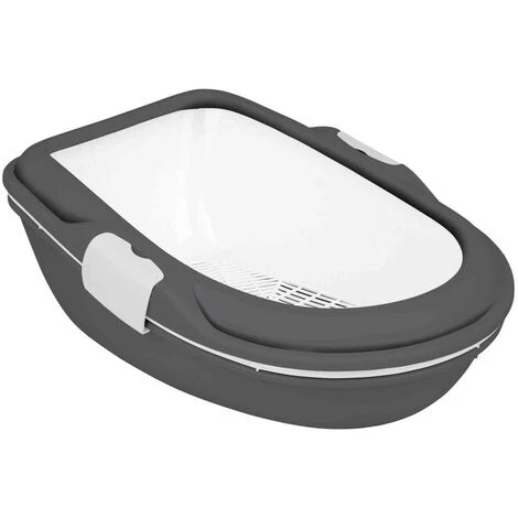 Bac à Litière Berto XL 47 × 26 × 69 Cm Grise Et Blanche Pour Chat - Trixie - Gris 3 Bac à Litière Berto XL 47 × 26 × 69 Cm Grise Et Blanche Pour Chat - Trixie - Gris
