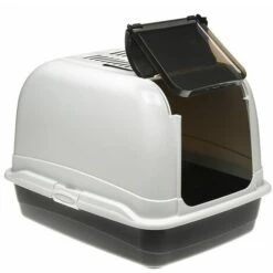 Ferplast MAXI BELLA CABRIO Box Toilette Pour Chats De Grande Taille Avec Toit Ouvrant.. Variante MAXI BELLA CABRIO - Mesures: 50 X 65.5 X H 47 Cm - Noir - Noir -Promos Litière et bac à litière Magasin 18596132 2
