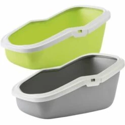 IBANEZ Bac à Sable Chats Toilettes Hautes WC Chats Gris