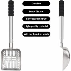 BEARSU Pelle à Litière Pour Chat,Pelle à Litière Antiadhésive Pour Chat,Acier Inoxydable,Réglable,Pelle Creuse Avec Long Manche Durable Pour Tamisage Et Nettoyage De La Litière -Promos Litière et bac à litière Magasin 26185653 3