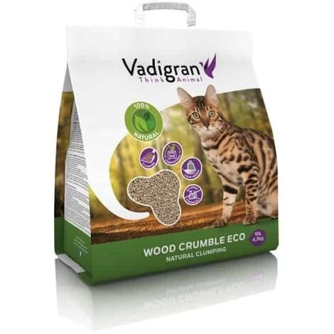 VADIGRAN Litiere Cat Litter Wood Crumble 10l 3 VADIGRAN Litiere Cat Litter Wood Crumble 10l