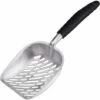 LITZEE Pelles à Litière Métal Pelle à Litière Pour Chat En Alliage D'aluminium Avec Long Manche Facile à Nettoyer Pour Animaux De Compagnie, Rayures De Sergé -Promos Litière et bac à litière Magasin 27205458 1