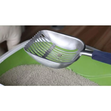 LITZEE Pelles à Litière Métal Pelle à Litière Pour Chat En Alliage D'aluminium Avec Long Manche Facile à Nettoyer Pour Animaux De Compagnie, Rayures De Droites 5 LITZEE Pelles à Litière Métal Pelle à Litière Pour Chat En Alliage D'aluminium Avec Long Manche Facile à Nettoyer Pour Animaux De Compagnie, Rayures De Droites – Image 3