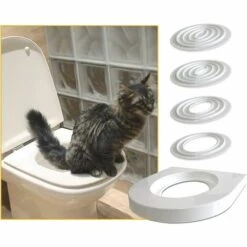 LONGZIMING Kit De Formation Pour Les Chats. Apprenez à Votre Chat à Utiliser Les Toilettes En 5 Petites étapes.