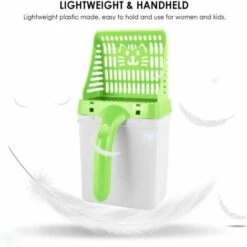 BARES Litière Pour Chat Pelle Et Litière Corbeille 2 En 1, Outil De Nettoyage Pour Animaux De Compagnie Avec Sac Poubelle, Nettoyage Du Sable Pour Litière Pour Chat (Option 2 Couleurs) (Color : Green) -Promos Litière et bac à litière Magasin 27829991 3