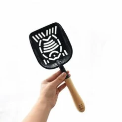 BETTERLIFE Pelle Pour Animaux De Compagnie Pelle à Litière Pour Chat Fournitures Pour Animaux De Compagnie Pelle à Litière Pour Chat En Bois Massif En Acier Inoxydable