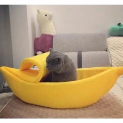 Triomphe Fournitures Pour Animaux Chenil Chenil Banana Cat Chenil Hiver Chaud Sommeil Profond Sac De Couchage Chat, Bleu S -Promos Litière et bac à litière Magasin 28512889 5