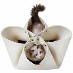 Perle Rare Litière Pour Chat Créatif Litière Pour Chat De Pétale De Fleur Conception Originale Quatre Saisons Tapis Pour Animaux De Compagnie Lit Chat, Tunnel De Chat Fonction Modifiable (beige)-