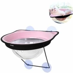 Perle Rare Chat Hamac Capsule Spatiale Litière Pour Chat Jouet Pour Chat Ventouse Chat Hamac Rose