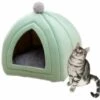 Perle Rare La Litière Pour Chat Garde Au Chaud En Hiver, Litière Amovible Et Lavable Pour Chat, Chat Fermé, Chenil Général Quatre Saisons, Fournitures Pour Chats, S Vert