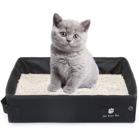 ABCRITAL Litière Portable Pour Chats, Litière Pliable, Légère, Souple Et Étanche, Idéale Pour Voyager 3 ABCRITAL Litière Portable Pour Chats, Litière Pliable, Légère, Souple Et Étanche, Idéale Pour Voyager
