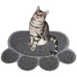 Betterlife Tapis De Litière Pour Chat Napperon Pour Chat Tapis De Sol Pour Chat Tapis De Litière Pour Chat Tapis De Toilette Pour Chat Tapis De Litière Pour Chat Gris=