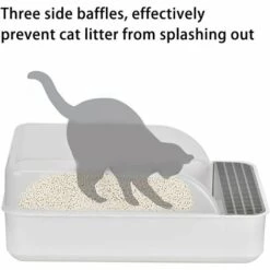 ABCRITAL Bac À Litière Pour Chat, Bac À Litière Pour Chat, Bac À Litière Pour Chat Semi-Fermé Anti-Éclaboussures, Bac À Litière Pour Chat Déodorant Avec Pelle À Litière Pour Chat. Convient Aux Chatons. -Promos Litière et bac à litière Magasin 30070255 4