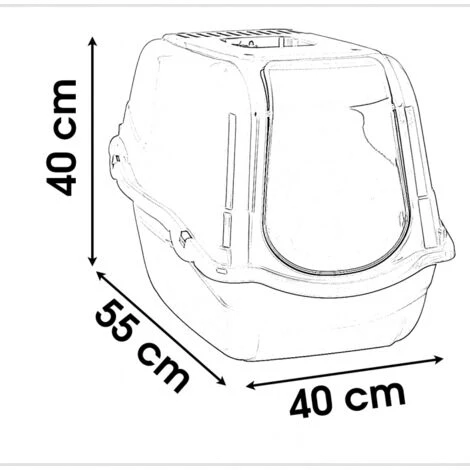 BRICOLINE Maison Pour Toilette Chat - L 55 X L 40 X H 40 Cm - Bleu 4 BRICOLINE Maison Pour Toilette Chat - L 55 X L 40 X H 40 Cm - Bleu – Image 2