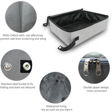 ASUPERMALL Litiere Voyage Box Litiere Portable Boite Avec Couvercle Etanche Pour Pliable Voyage En Plein Air, S - S 4 ASUPERMALL Litiere Voyage Box Litiere Portable Boite Avec Couvercle Etanche Pour Pliable Voyage En Plein Air, S - S – Image 2