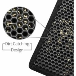 PERLE RARE Tapis Litière Chat 24*18in Bac à Litière Pour Chats, Imperméable Non Toxique EVA,Double Couche En Nid D'abeille Design (Noir) -Promos Litière et bac à litière Magasin 31780767 3