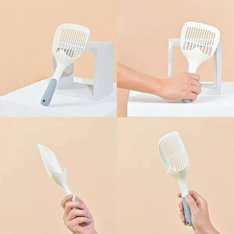 DEVENIRRICHE Pelle à LitièRe Pour Chats,Scoop De LitièRe Pour Animaux,Pelle à DéJections Pour Chat,Fabriqué En Plastique PP Durable Avec PoignéE Confortable,Outil De Nettoyage Pour Animaux De Compagnie(Blanc/Gris) 7 DEVENIRRICHE Pelle à LitièRe Pour Chats,Scoop De LitièRe Pour Animaux,Pelle à DéJections Pour Chat,Fabriqué En Plastique PP Durable Avec PoignéE Confortable,Outil De Nettoyage Pour Animaux De Compagnie(Blanc/Gris) – Image 5