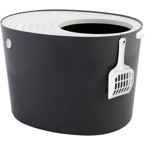 Iris Ohyama, Bac à Litière Fermé Avec Entrée Par Le Haut Et Couvercle à Trous Absence De Dispersion De Litière Et D'odeur, Pelle Incluse Pour Chat - Cat Litter Box Jump-in PUNT-530, Gris 3 Iris Ohyama, Bac à Litière Fermé Avec Entrée Par Le Haut Et Couvercle à Trous Absence De Dispersion De Litière Et D'odeur, Pelle Incluse Pour Chat - Cat Litter Box Jump-in PUNT-530, Gris