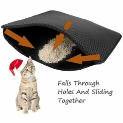 AIDUCHO Tapis Pour Chat Double Structure Litière Litière Tapis Sous-couche Pour Litière