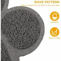 AIDUCHO Tapis De Litière Pour Chat Tapis Antidérapant Forme De Pate Alimentation Eau Tapis De Table Tapis Pour Chien Pet Cat Kitty, 30 * 40cm (Gris) -Promos Litière et bac à litière Magasin 32751664 5