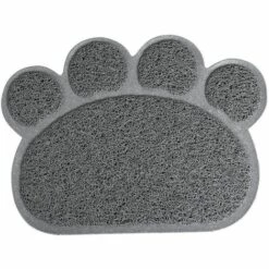 AIDUCHO Tapis D'alimentation Pour Animal De Compagnie Tapis Bac à Litière Pour Chat 30x40cm (Gris)