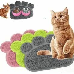 AIDUCHO Tapis D'alimentation Pour Animal De Compagnie Tapis Bac à Litière Pour Chat 30x40cm (Gris) -Promos Litière et bac à litière Magasin 32751709 5
