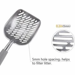 AIDUCHO Pelle à Litière Métal Avec Long Manche Pour Chat Animaux-Gris -Promos Litière et bac à litière Magasin 32751879 3