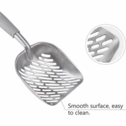 AIDUCHO Pelle à Litière Métal Avec Long Manche Pour Chat Animaux-Gris -Promos Litière et bac à litière Magasin 32751879 4