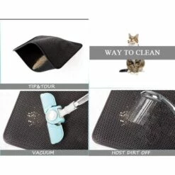 AIDUCHO Tapis De Litière Pour Chat, Pliable Double Couche Nid D'abeille étanche Chat Mangeoire Tapis De Protection De Sol Et Tapis Facile à Nettoyer (40 * 50cm) -Promos Litière et bac à litière Magasin 32752282 3