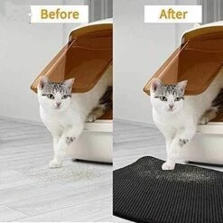 AIDUCHO Tapis De Litière Pour Chat, Pliable Double Couche Nid D'abeille étanche Chat Mangeoire Tapis De Protection De Sol Et Tapis Facile à Nettoyer (40 * 50cm) -Promos Litière et bac à litière Magasin 32752282 5