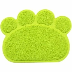 AIDUCHO PVC Forme De Patte Chat Chien Tapis Bac à Litière Couverture Antidérapant Nourriture Eau Bol Alimentation Plateau