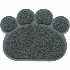 AIDUCHO Tapis Pour Bac à Litière,Tapis De Litière Pour Chat Plat Bol D'alimentation Pour Nourriture Tapis De Nettoyage 30*40cm (Gris)