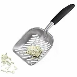 AIDUCHO Pelle à Litière Métal Avec Long Manche Pour Chat Animaux-Noir