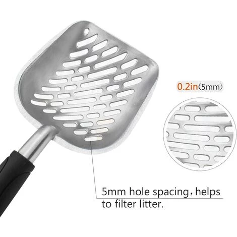 AIDUCHO Pelle à Litière Métal Avec Long Manche Pour Chat Animaux-Noir 5 AIDUCHO Pelle à Litière Métal Avec Long Manche Pour Chat Animaux-Noir – Image 3