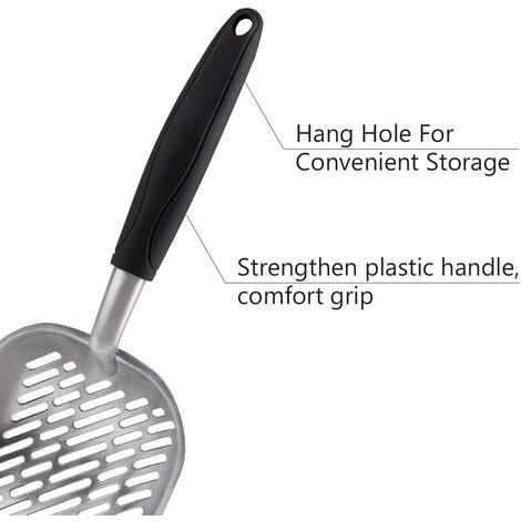 AIDUCHO Pelle à Litière Métal Avec Long Manche Pour Chat Animaux-Noir 7 AIDUCHO Pelle à Litière Métal Avec Long Manche Pour Chat Animaux-Noir – Image 5