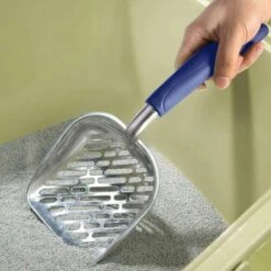 Kueatily Kitty Animal Métal Chat Litière Scooper Pelle Merde Remover Avec Long Manche Pour Animaux De Compagnie,Bleu -Promos Litière et bac à litière Magasin 32991937 3