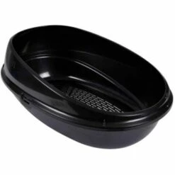 Paris Prix - Bac à Litière Pour Chat "luxury" 59cm Noir