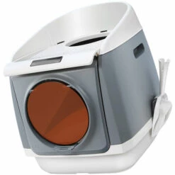 DADYPET Boite A Litiere Pour Chats A Cabine Double Free Cabine Design A Porte Double Porte D'Entree Superieure A Configurer Par L'Avant Avec Une Grande Cuillere A Litiere Pour Chat Ergonomique Grise, Gris -Promos Litière et bac à litière Magasin 33850187 2