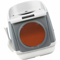 DADYPET Boite A Litiere Pour Chats A Cabine Double Free Cabine Design A Porte Double Porte D'Entree Superieure A Configurer Par L'Avant Avec Une Grande Cuillere A Litiere Pour Chat Ergonomique Grise, Gris -Promos Litière et bac à litière Magasin 33850187 3