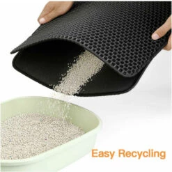 LONGZIMING Tapis De Bac à Litière, Tapis De Litière Pour Chat Sous-couches De Bac à Litière Tapis De Bac à Litière En Nid D'abeille Tapis Imperméable En Nid D'abeille à Double Couche -Promos Litière et bac à litière Magasin 34749496 4