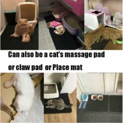 LONGZIMING Tapis De Bac à Litière, Tapis De Litière Pour Chat Sous-couches De Bac à Litière Tapis De Bac à Litière En Nid D'abeille Tapis Imperméable En Nid D'abeille à Double Couche -Promos Litière et bac à litière Magasin 34749496 5