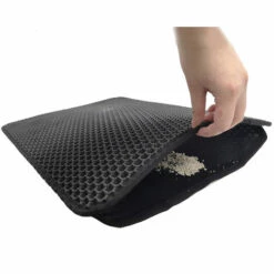 ASUPERMALL Tapis De Litiere Pour Animaux De Compagnie Eva Tapis De Trappeur De Litiere De Chat Lavable Impermeable Tapis De Litiere De Chat Pliable Tapis A Double Couche, Noir Petit - Noir Petit -Promos Litière et bac à litière Magasin 34958987 4