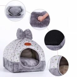 Betterlife Litière Pour Chat Maison De Chat D'hiver Fermée Villa De Chat Pliante Teddy Pet Supplies Yourte Chenil Voiture, Chouette Bleue S -Promos Litière et bac à litière Magasin 35648315 2