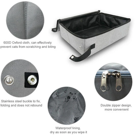 HAPPYSHOPPING Boite A Litiere Pour Chat De Voyage Boite A Litiere Pour Chat Portable Avec Couvercle Pliable Etanche Pour Les Voyages En Plein Air,modele:S 7 HAPPYSHOPPING Boite A Litiere Pour Chat De Voyage Boite A Litiere Pour Chat Portable Avec Couvercle Pliable Etanche Pour Les Voyages En Plein Air,modele:S – Image 5