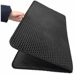 HAPPYSHOPPING Tapis De Litiere Pour Animaux De Compagnie EVA Tapis De Trappeur De Litiere Pour Chat Impermeable Et Lavable Tapis De Litiere Pour Chat Pliable Tapis Double Couche, Modele: Noir Extra Large - Modele:Noir Extra Large -Promos Litière et bac à litière Magasin 36740383 5
